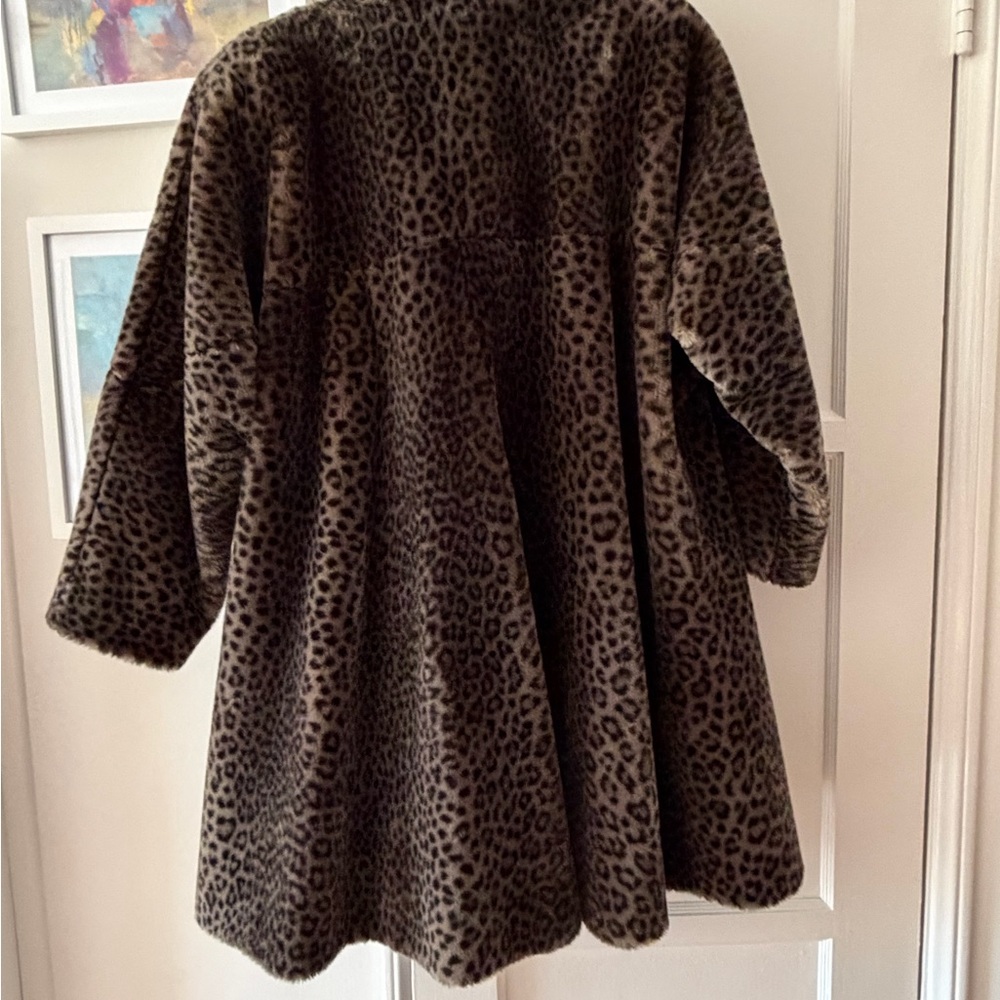 Searle Leopard Print Faux Fur Swing Coat!  Oversized!